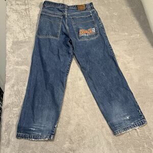Vintage South Pole Jeans Mens 36 Blue Baggy Denim Y2K Distressed Embroidered